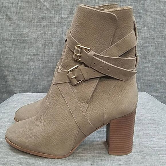 Kate Spade New York Lexy Heeled Boot, Beige double buckle Moto boot Women's 8.5 - Picture 8 of 11